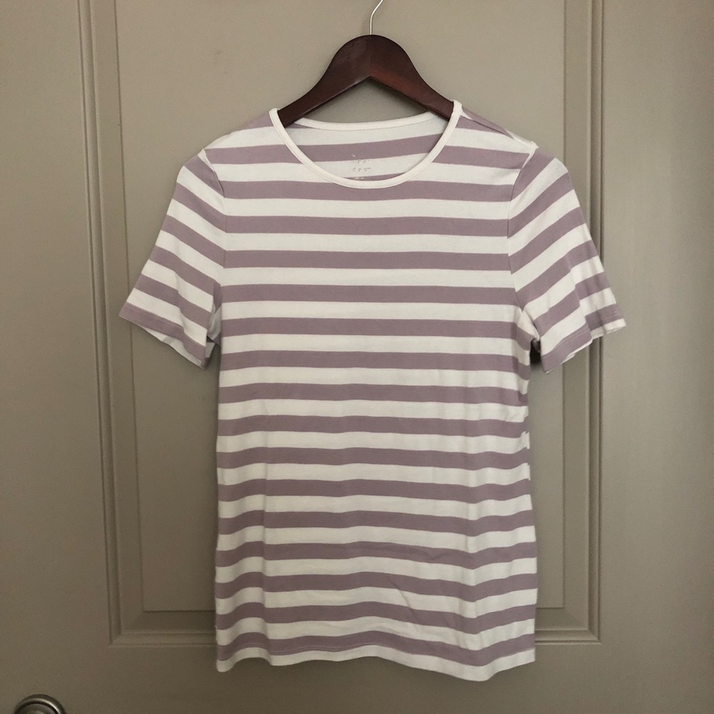 Soft, purple & white striped t-shirt